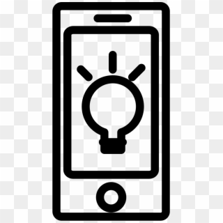Cellular Phone With Light Bulb Symbol Comments, HD Png Download