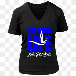 Zeta Phi Beta Tagline District Womens V-neck - Active Shirt, HD Png Download