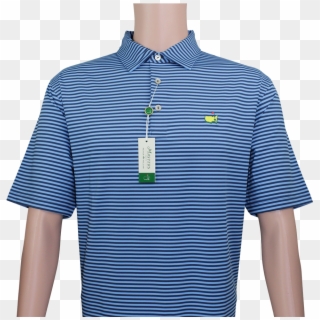 Masters Navy & Sky Blue Striped Peter Millar Performance - Polo Shirt, HD Png Download