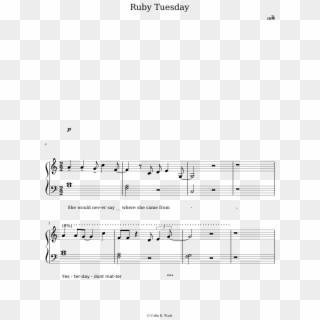 Ruby Tuesday Sheet Music Composed By R 1 Of 3 Pages - Sheet Music, HD Png Download