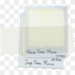 Blank Polaroid Photo With Mauro And Jorges Names Written - Paper, HD Png Download