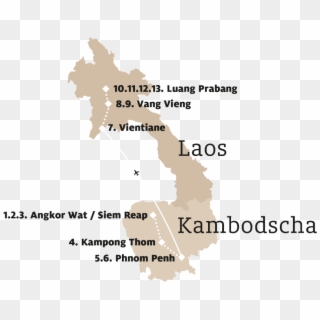 Verlauf Tag 1 Siem Reap - Laos, HD Png Download