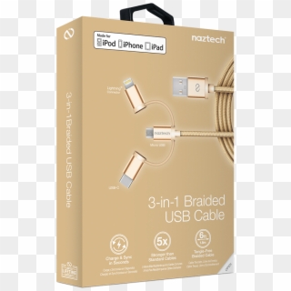 Braided 3 In 1 Hybrid Usb Cable Tier Img Unboxing Gold - Kdc Bt948hd, HD Png Download
