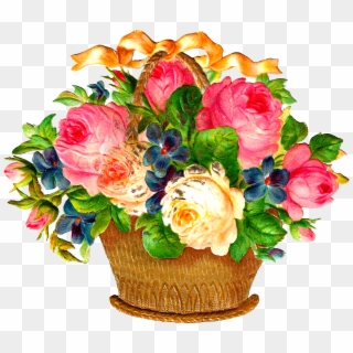 Basket Arrangement With 30 Red Roses - Flower Bokeh Basket Hd Png ...