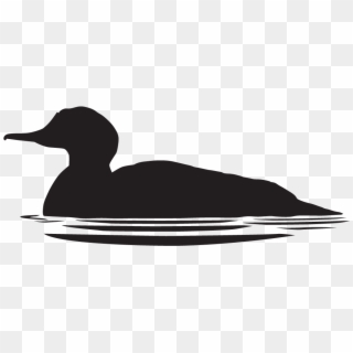 Common Merganser - Duck In Water Silhouette, HD Png Download