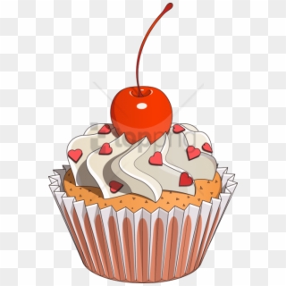Free Png Cupcake Cherry Cake - Cupcake With Cherry Clipart, Transparent Png