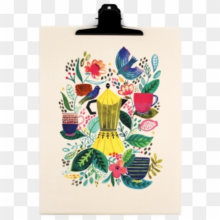 Poster Botanical Coffee Pot - Illustration, HD Png Download