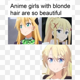 Anime Girls With Blonde Hair Are So Beautiful Meme - Blonde Hair Beautiful Anime Girl, HD Png Download