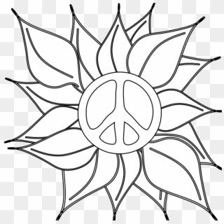 Peace Clipart Flower - Drawings Of Peace Symbol, HD Png Download