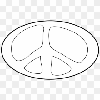 Peace Sign 22 Black White Line Art Christmas Xmas Peace - Circle, HD Png Download