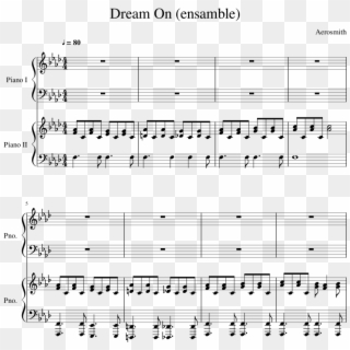 Dream On - Aerosmith - Gas Gas Gas Piano Sheet, HD Png Download