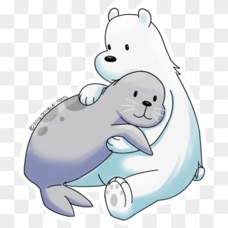 Ice Clipart Polar Bear - Seal And Polar Bear Cartoon, HD Png Download