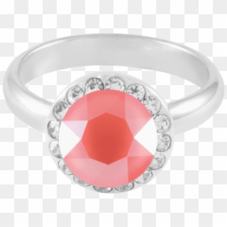 Ring Halo Light Coral - Engagement Ring, HD Png Download