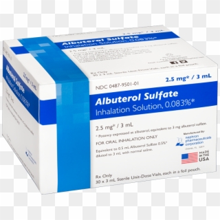 Albuterol Sulfate Inhalation Solution - Ipratropium Nebule, HD Png Download