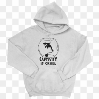 Captivity Is Cruel Orca Whale White Hoodie - Sweatshirt, HD Png Download