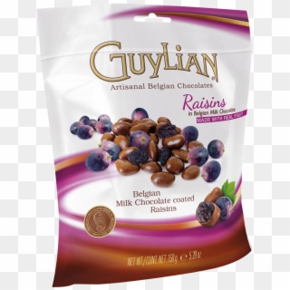 Guylian Milk Chocolate Covered Raisins In Pouch 150g - Dark Chocolate Covered Cranberries Bag, HD Png Download