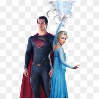 Superman And Elsa , Png Download - Marvel Dc Counterparts Battle, Transparent Png