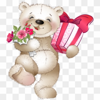 With A Giftpng Image Transp - Birthday Teddy Bear Png, Transparent Png
