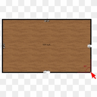 While In The 2d Plan View, Click On A Corner Of The - Plywood, HD Png Download