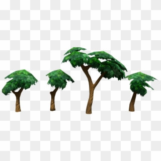 Low Poly Trees Set - Palm Tree, HD Png Download