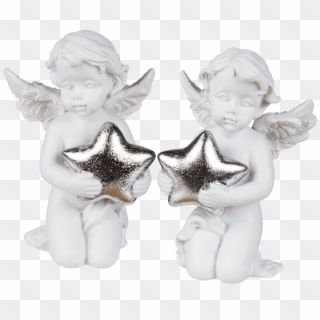 Kneeling Polyresin Angel With Silver Coloured Star - Transparent Kneeling Polyresin Angel Png, Png Download