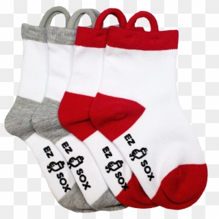Ez Sox Kids White Socks, Seamless Toe, Pull Up Loops - Sock, HD Png Download