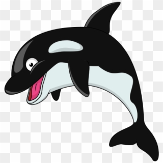 Printed Vinyl Killer Whale - Cartoon Orca Whale, HD Png Download