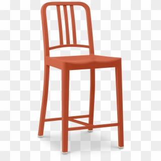 111 Navy Counter Stool Persimmon - Emeco Red Chair, HD Png Download