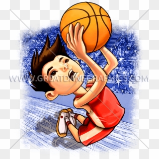 Vector Transparent Library Basketball Boy Clipart - Basketball Kid Cartoon, HD Png Download