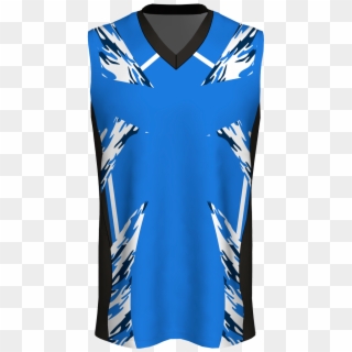 Custom Sublimated Basketball Jersey Blue Abstract - Pattern, HD Png Download
