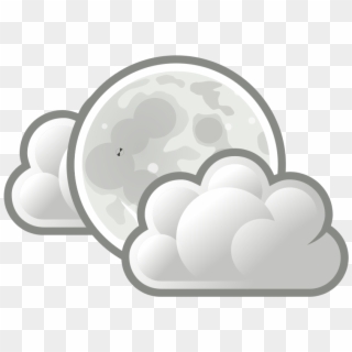 How To Set Use Tango Weather Few Clouds Night Clipart - Moon With Clouds Clipart, HD Png Download