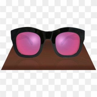 Illesteva Hamilton Black With Pink Mirrored Lenses - Reflection, HD Png Download
