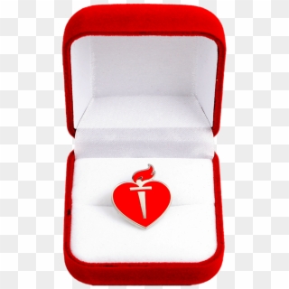 Red Heart & Torch Lapel Pin And Case Front View - Coin Purse, HD Png Download