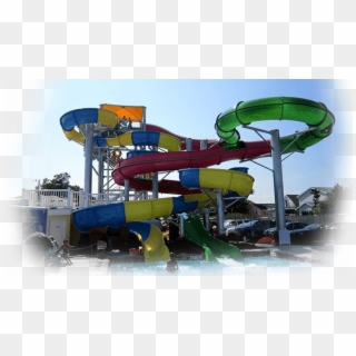 Colorful Spiral Waterslide At Ocean City Waterpark - Thunder Lagoon Water Park, HD Png Download