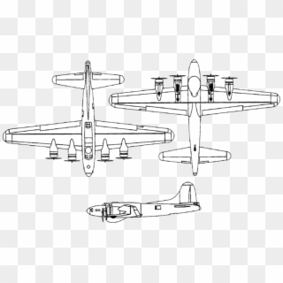 Boeing Pb-1w Fortress 3 View Drawings - Model Aircraft, HD Png Download