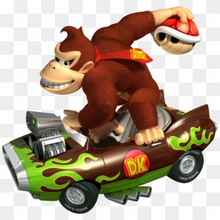 Donkey Kong Driving Kart And Holding Red Shell - Mario Kart Flame Flyer, HD Png Download