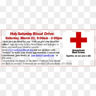 Blood Drive March - American Red Cross, HD Png Download