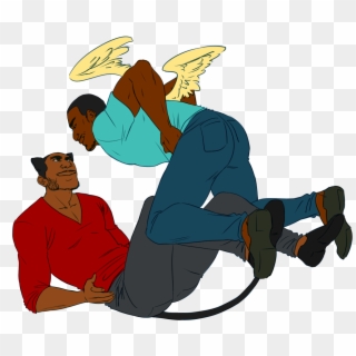 T'challa X Sam Wilson - Cartoon, HD Png Download