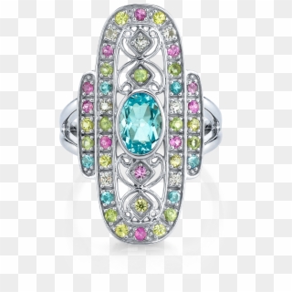 Antique Pastel Rainbow Cocktail Ring - Diamond, HD Png Download