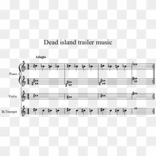 Dead Island Trailer Music Sheet Music 1 Of 1 Pages - Dead Island Trailer Music Piano, HD Png Download