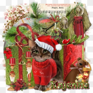 Tube By Kajenna Called Christmas Cat - Tabby Cat, HD Png Download