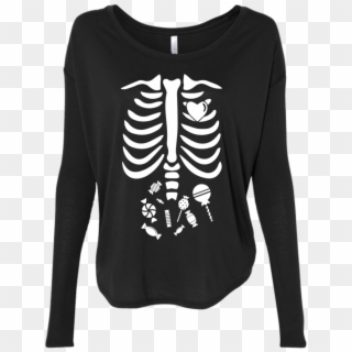 Muggies Rib Bone Candy Tummy Halloween Skeleton Funny - Skeleton Maternity Shirt Girl, HD Png Download