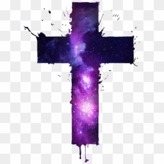 #galaxy #cross #galaxycross #religion #purple #purpleblue - Galaxy Cross, HD Png Download