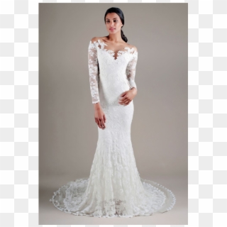 Olvis Long Sleeve Lace Wedding Dress, HD Png Download