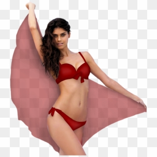 #girl #prettygirl #swimsuit #bikini #stickergirl #red - Lingerie Top, HD Png Download