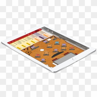 Ipad Tablet With Rezku Reservations Floor Plan Screen - Tablet Computer, HD Png Download