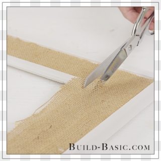 Diy Burlap Picture Frame By Build Basic Step 11 - Wood, HD Png Download
