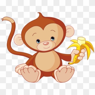 Gorilla Ape Chimpanzee - Monkey Eating A Banana Clip Art, HD Png Download