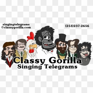 Classy Gorilla Singing Telegrams - Cartoon, HD Png Download