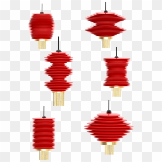 Three Dimensional Red Lantern Collection Png And Vector, Transparent Png
